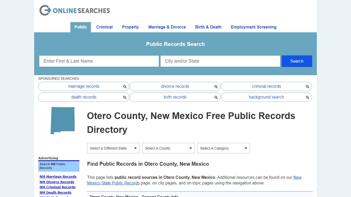 Otero County, New Mexico Public Records Directory